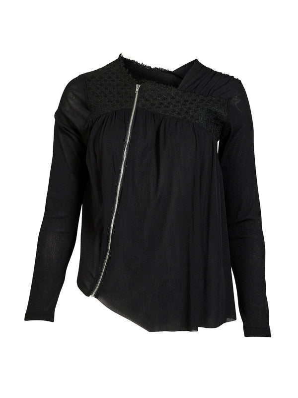NÜ BETH lynlås bluse Bluser Sort
