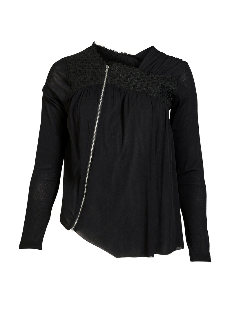 NÜ BETH lynlås bluse Bluser Sort