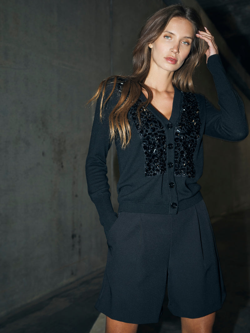 NÜ BETINA strikcardigan Cardigans Sort
