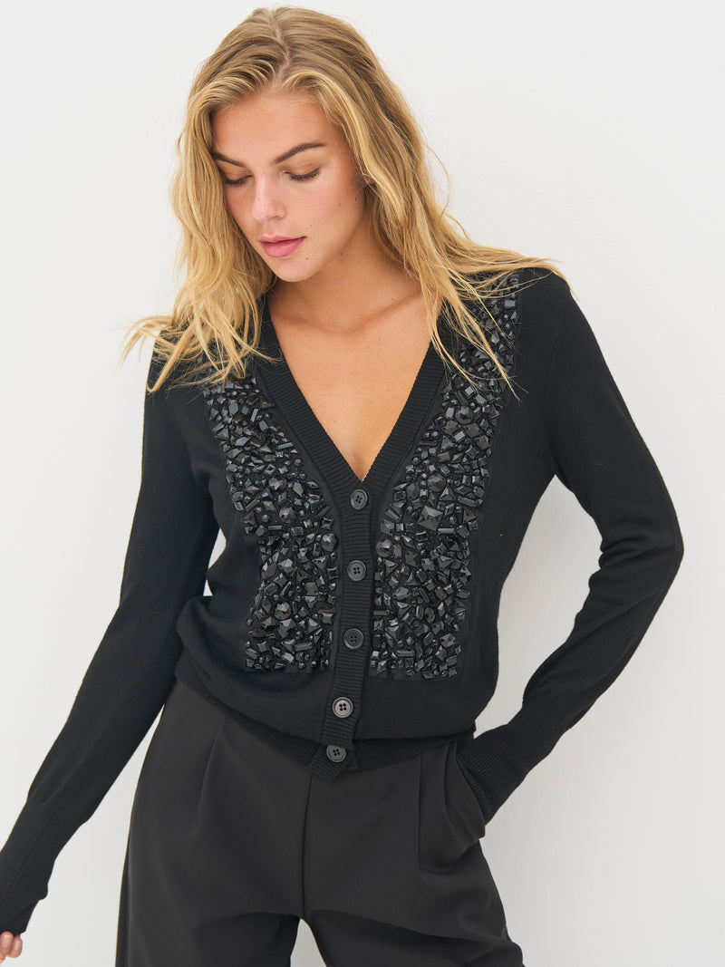 NÜ BETINA strikcardigan Cardigans Sort