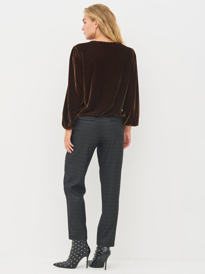 NÜ BILLE slå-om bluse Bluser 294 Dark Earth