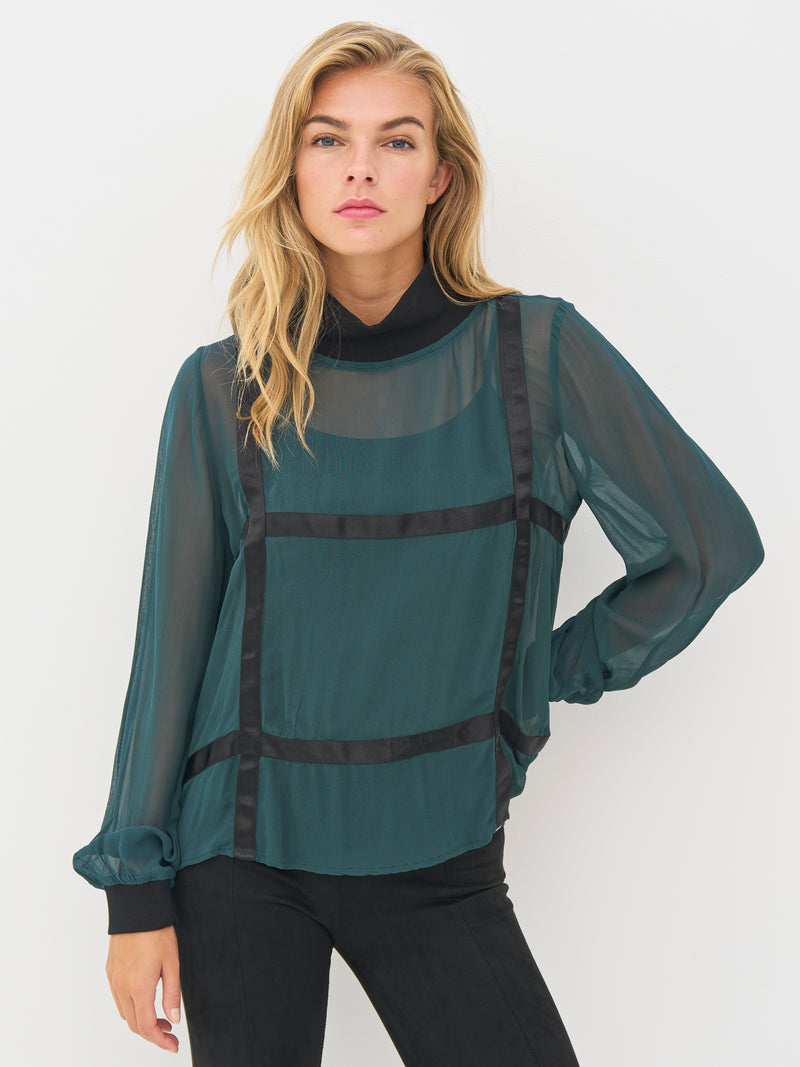 NÜ BILLIE bluse Bluser 355 Petrol green mix