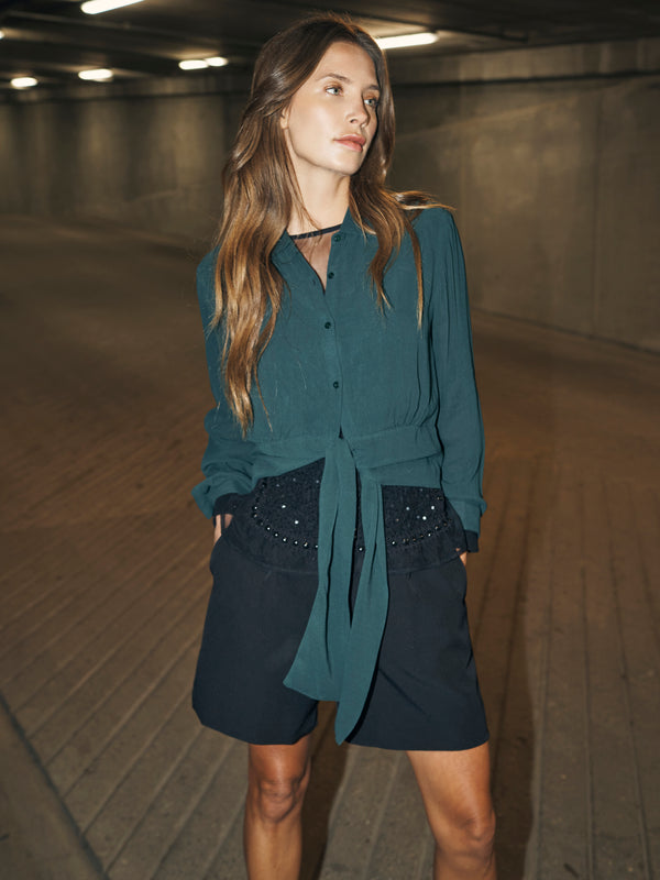 NÜ BILLIE skjorte Skjorter 355 Petrol green mix