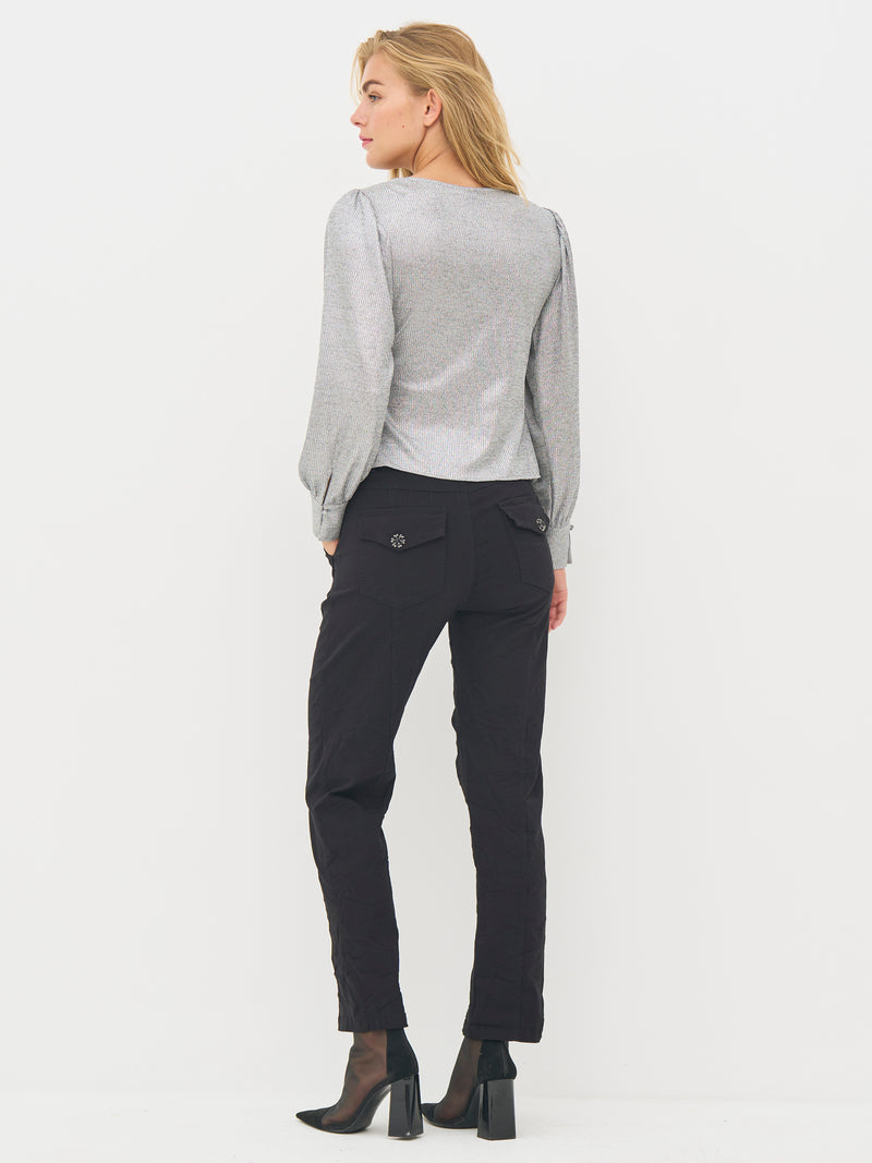 NÜ BIRKE slå-om bluse Bluser 989 iron grey