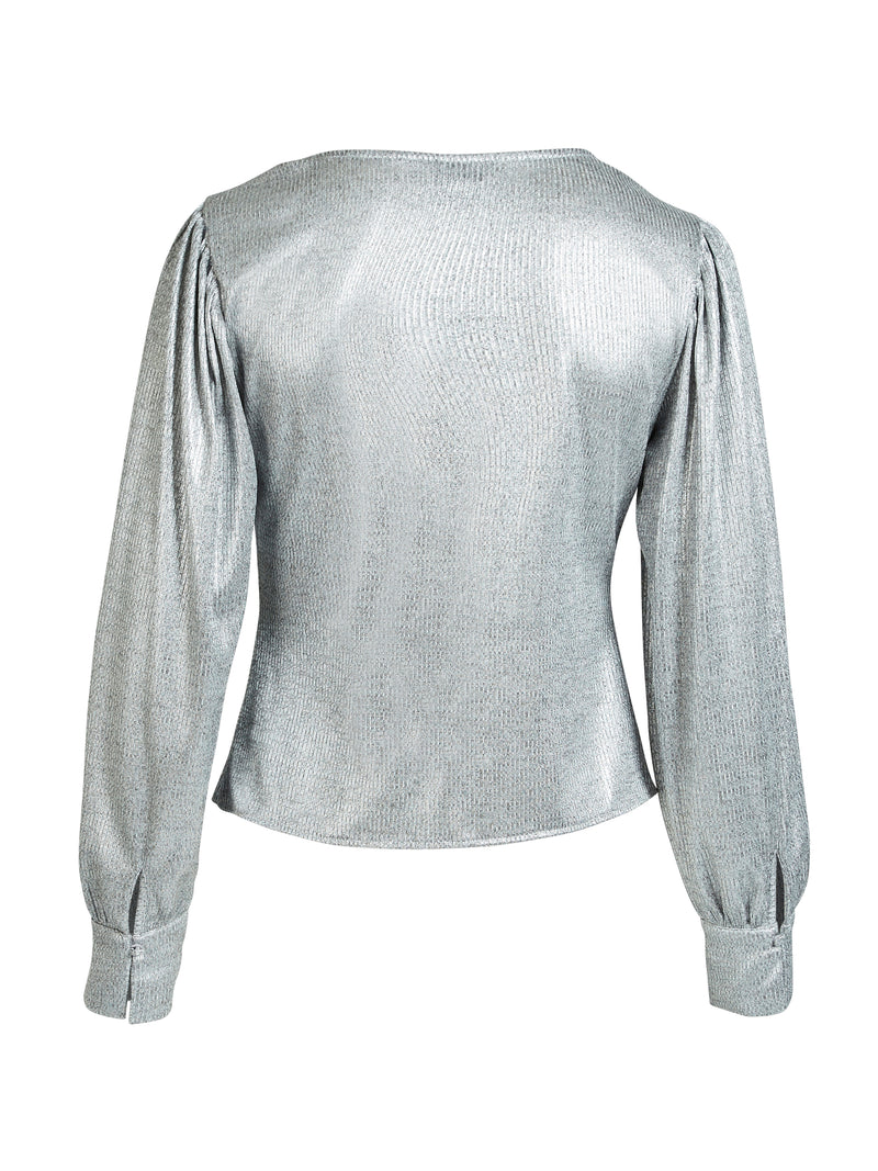 NÜ BIRKE slå-om bluse Bluser 989 iron grey