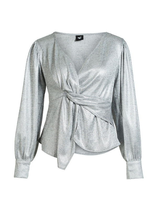 NÜ BIRKE slå-om bluse Bluser 989 iron grey