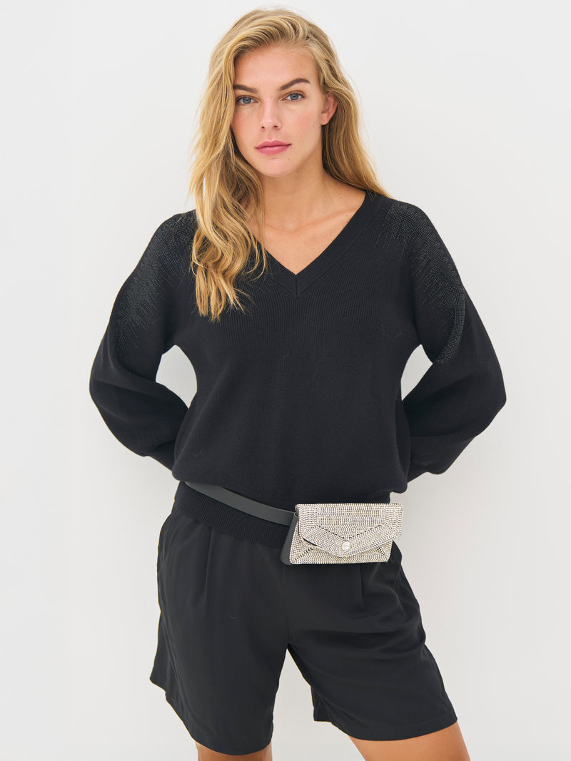 NÜ BLAKE strikbluse Strik Sort