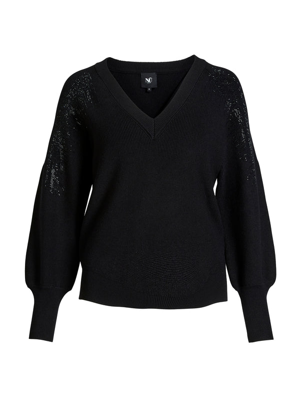 NÜ BLAKE strikbluse Strik Sort