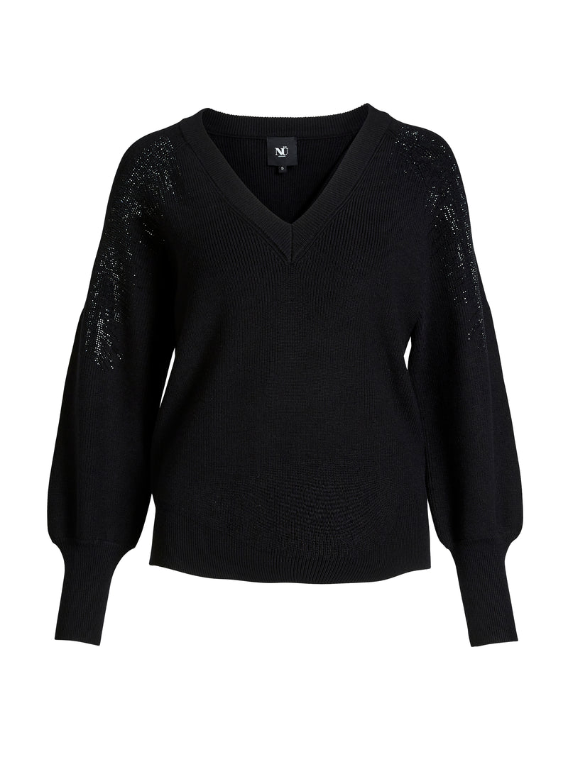 NÜ BLAKE strikbluse Strik Sort