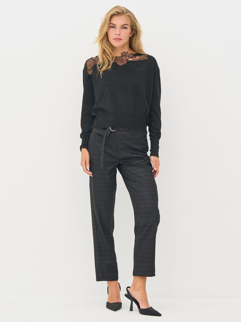 NÜ BOBBI strikbluse Strik Sort