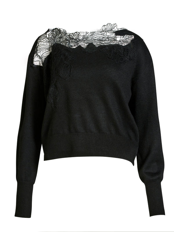 NÜ BOBBI strikbluse Strik Sort