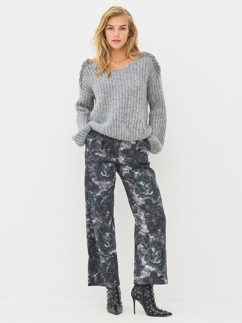 NÜ BODIL strikbluse Strik 989 iron grey