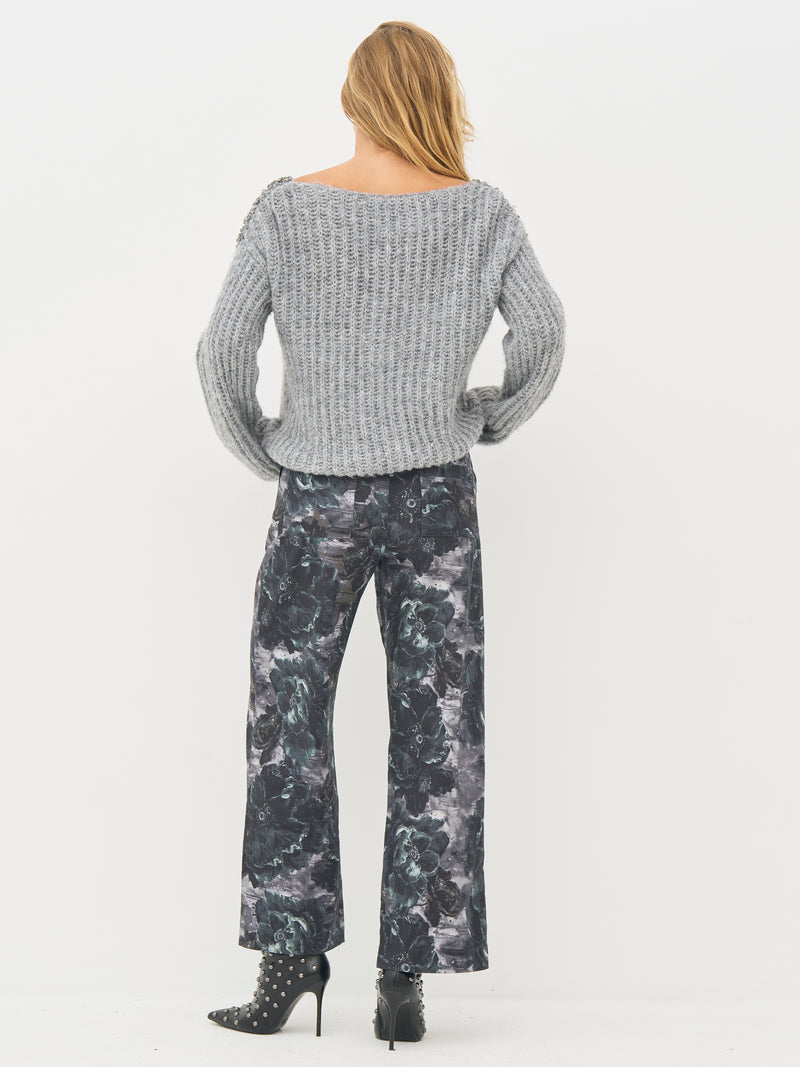 NÜ BODIL strikbluse Strik 989 iron grey