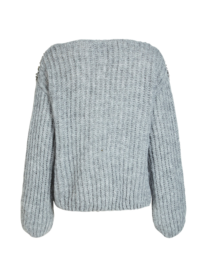 NÜ BODIL strikbluse Strik 989 iron grey