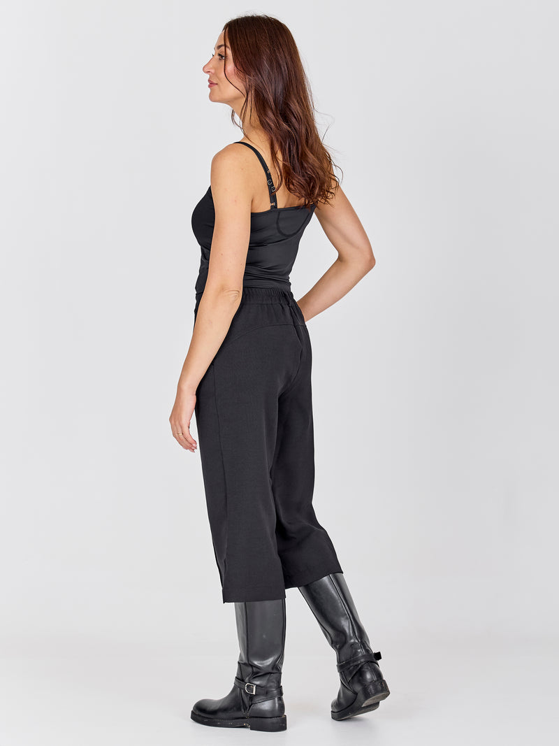 NÜ Bow Top with lace Toppe og t-shirts Sort