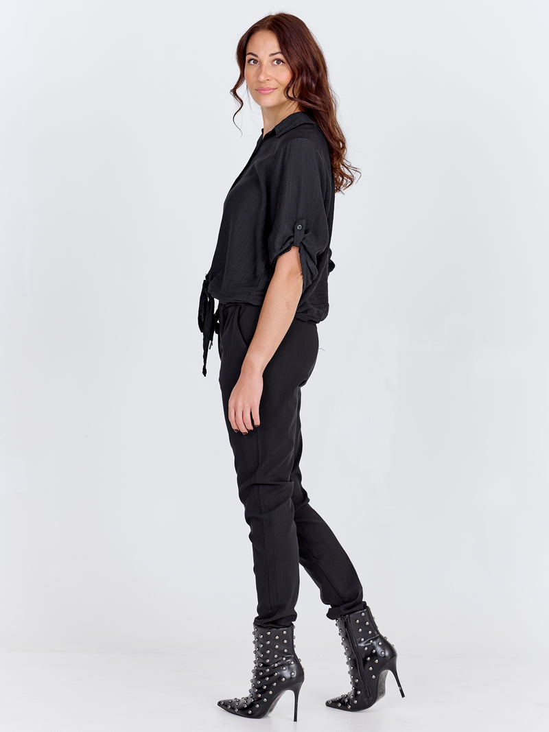 NÜ CARMEN plain bukser Bukser Sort