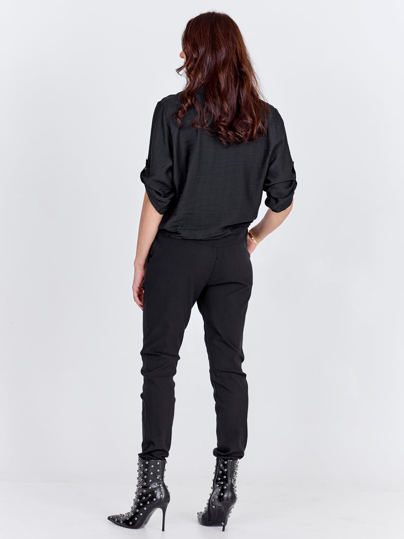 NÜ CARMEN plain bukser Bukser Sort