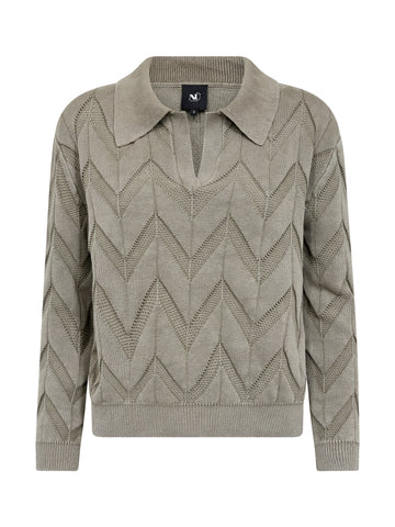 NÜ CAROLINE v-udskæring strik Bluser Army