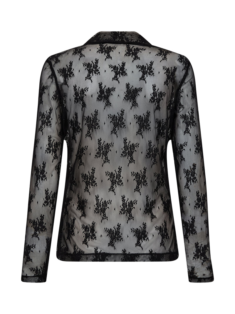 NÜ CHERIESE Mesh Top Toppe og t-shirts Sort