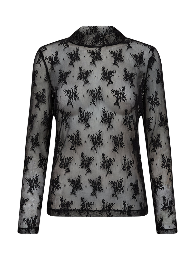 NÜ CHERIESE Mesh Top Toppe og t-shirts Sort