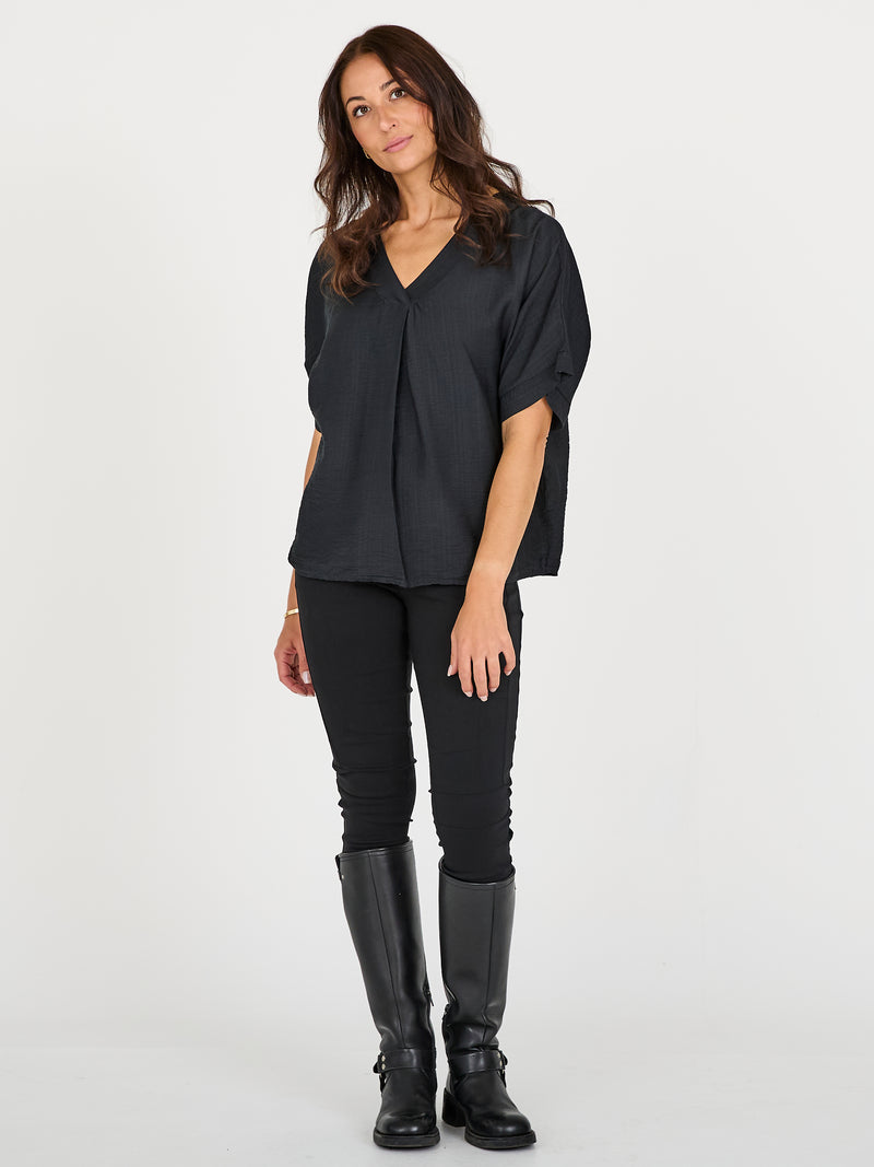 NÜ CINDA blouse Toppe og t-shirts Sort