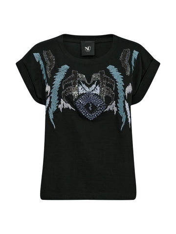 NÜ CLARISSA T-shirt Toppe og t-shirts 465 Petrol Mix