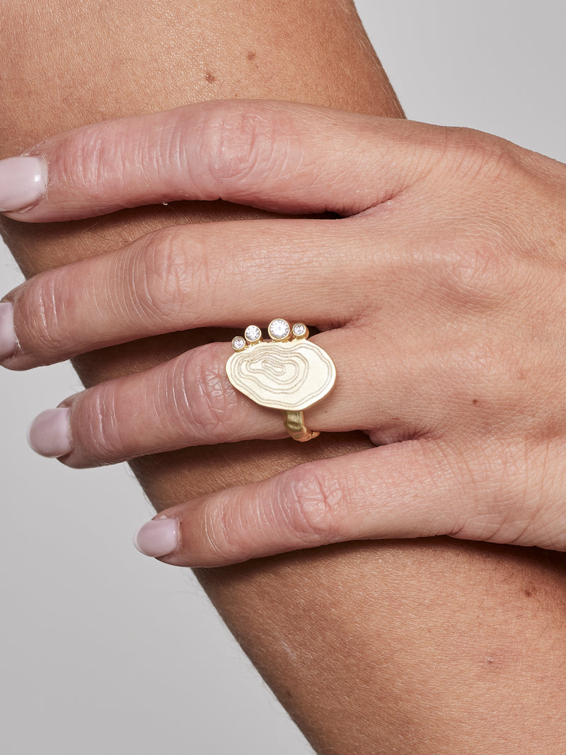 NÜ Cave No. 3 Ring Smykker 011 Gold