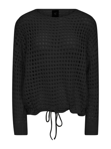 NÜ EVALINA Strikbluse Bluser Sort
