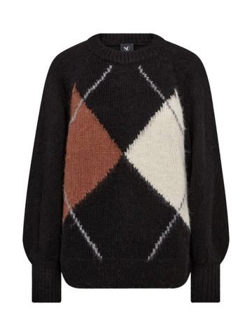 NÜ EVA Blouse Knit Strik Sort mix