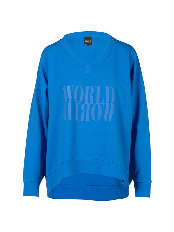 NÜ OLINDA sweatshirt med V-hals Bluser 428 Royal Blue