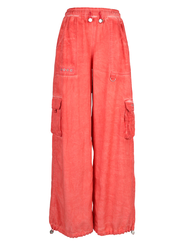 NÜ TERRA bukser med cold-dye look Bukser 627 Bright red