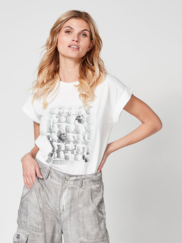 NÜ Tillie t-shirt med print Toppe og T-shirts 110 Creme