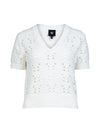 NÜ YAFFA s/s strikbluse Bluser 110 Creme