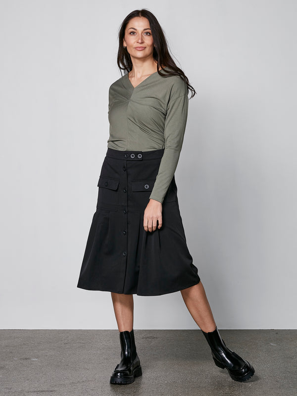 NÜ YASMI langærmet t-shirt Toppe og t-shirts 316 Olive