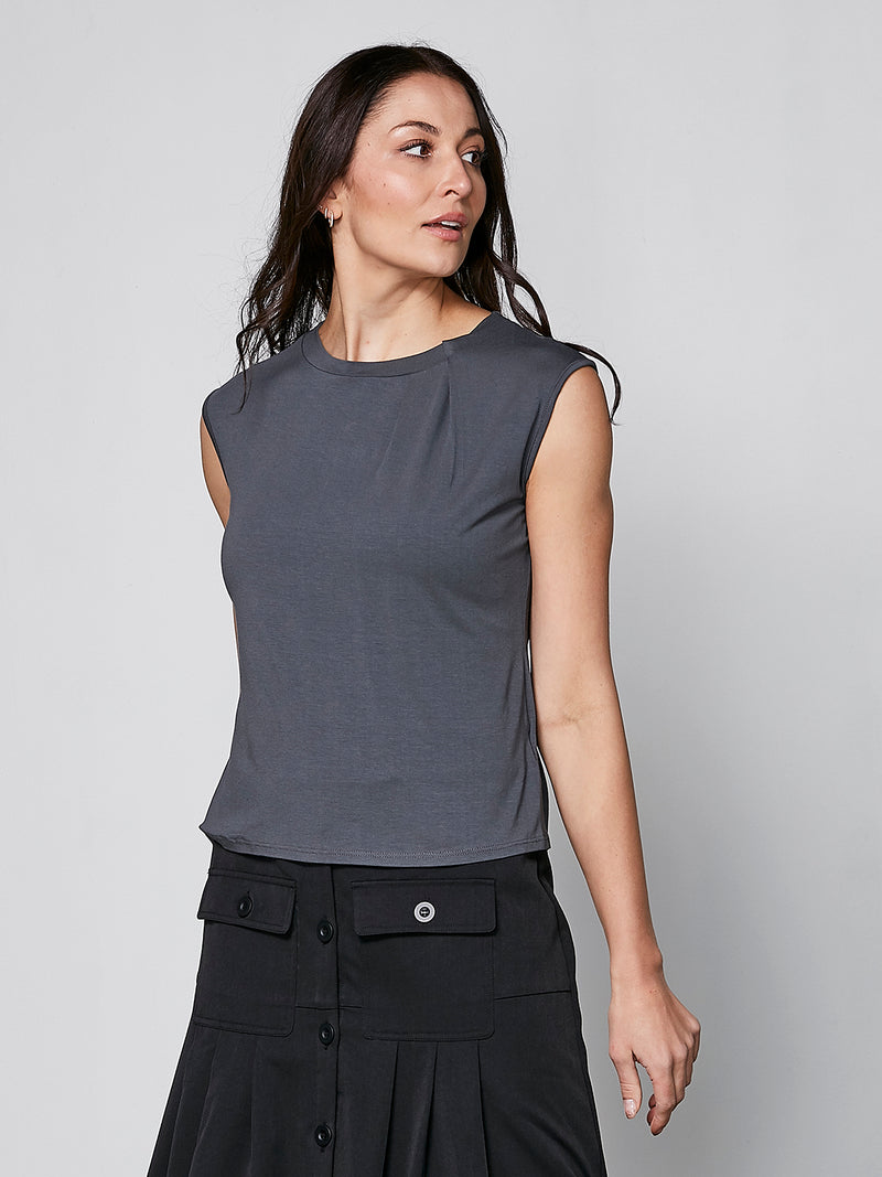 NÜ YASMI top Toppe og t-shirts 987 dark grey