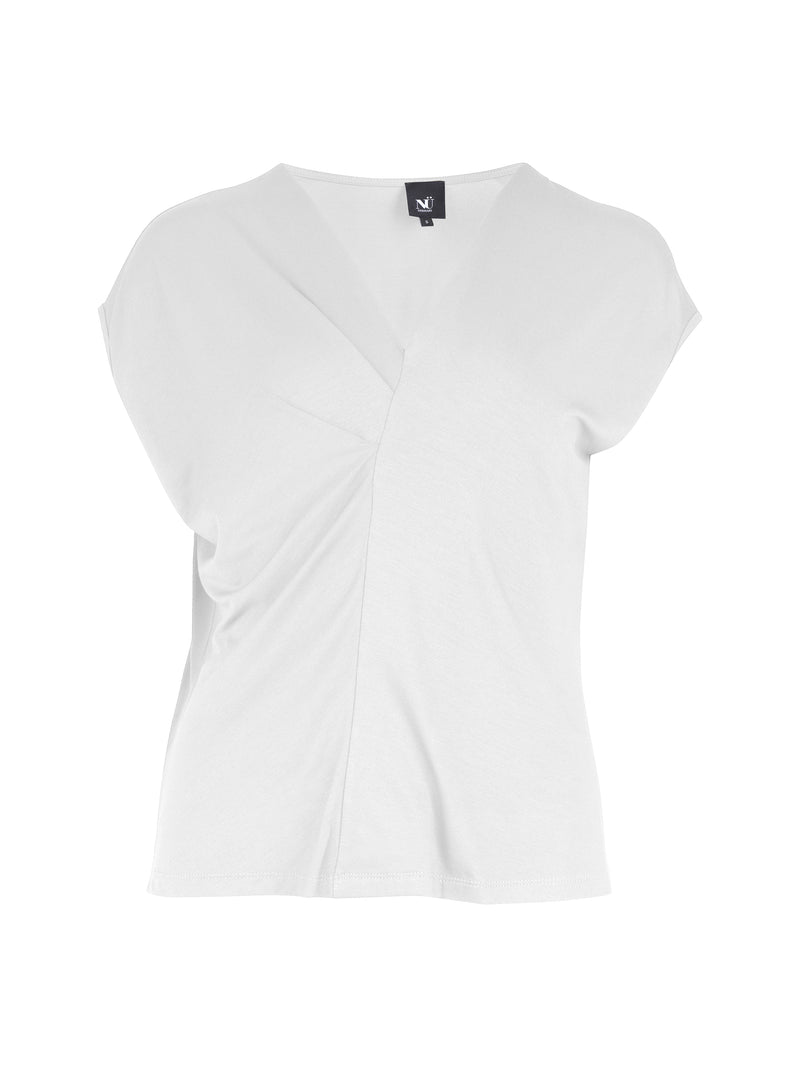 NÜ YASMI v-hals t-shirt Toppe og t-shirts 110 Creme
