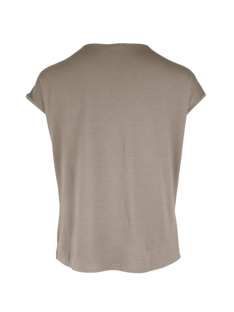 NÜ YASMI v-hals t-shirt Toppe og t-shirts 230 Mud