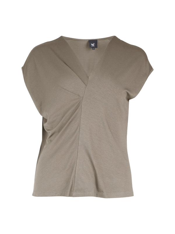 NÜ YASMI v-hals t-shirt Toppe og t-shirts 230 Mud
