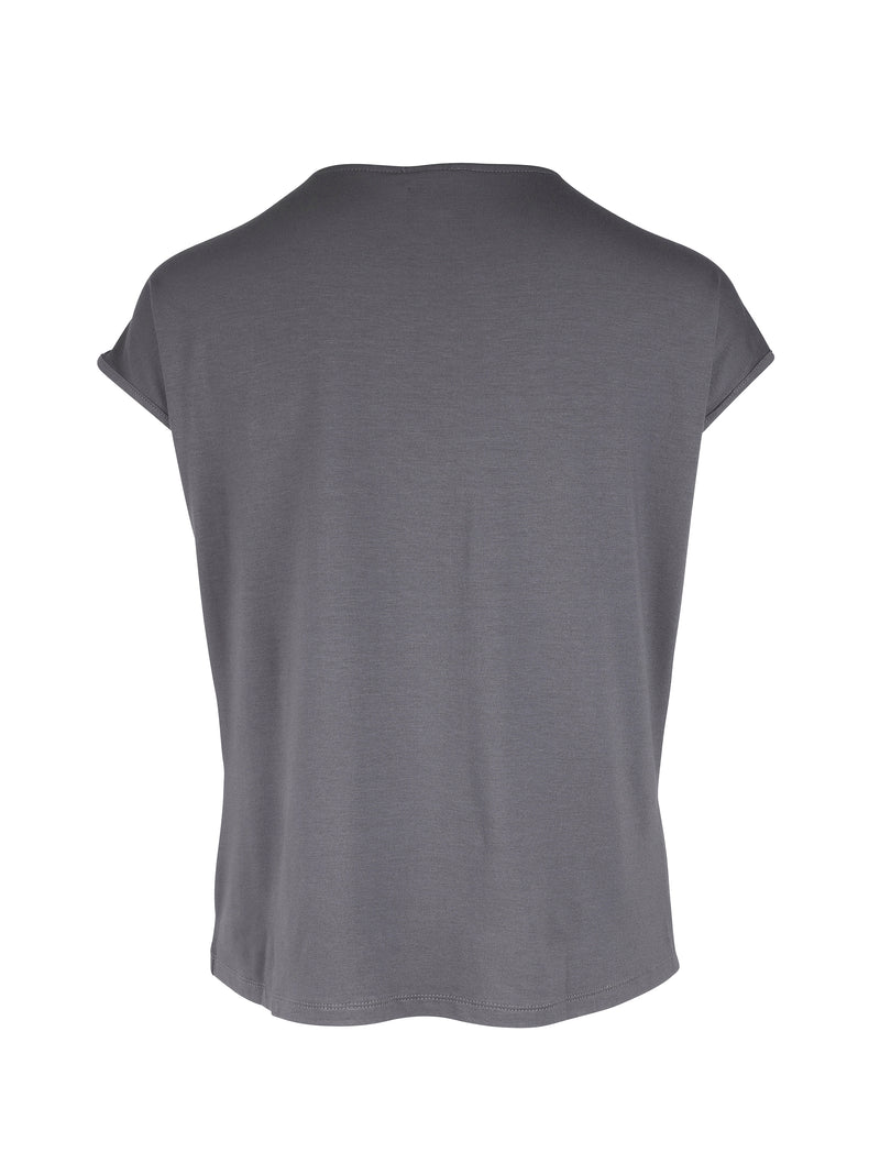 NÜ YASMI v-hals t-shirt Toppe og t-shirts 987 dark grey