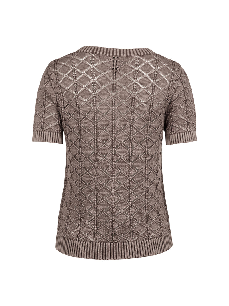 NÜ YEO s/s strikbluse Strik 230 Mud