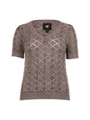 NÜ YEO s/s strikbluse Strik 230 Mud