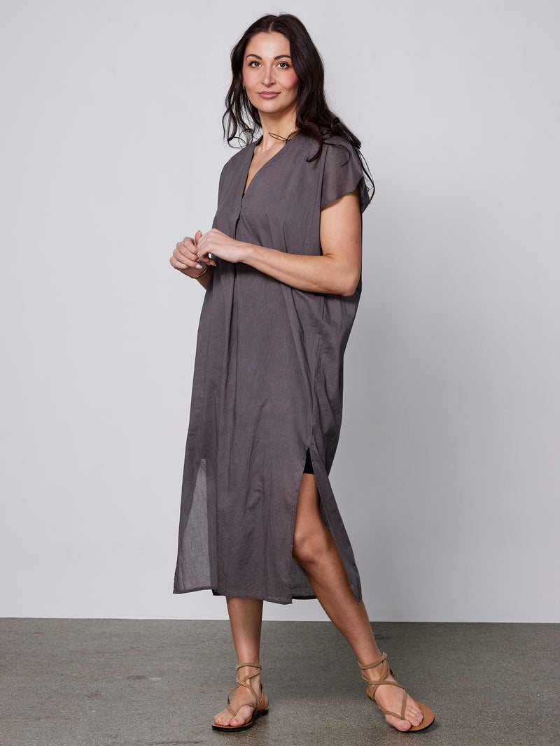 NÜ ZELMA kaftan kjole Kjoler 987 dark grey